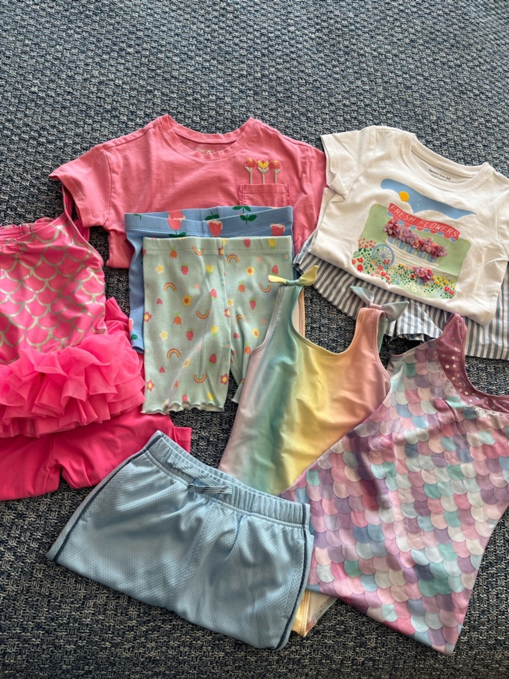 Cat & Jack Girls Mix Swim & Play Set - Pink, Blue, Pastel Rainbow, Mint Fits 5T
